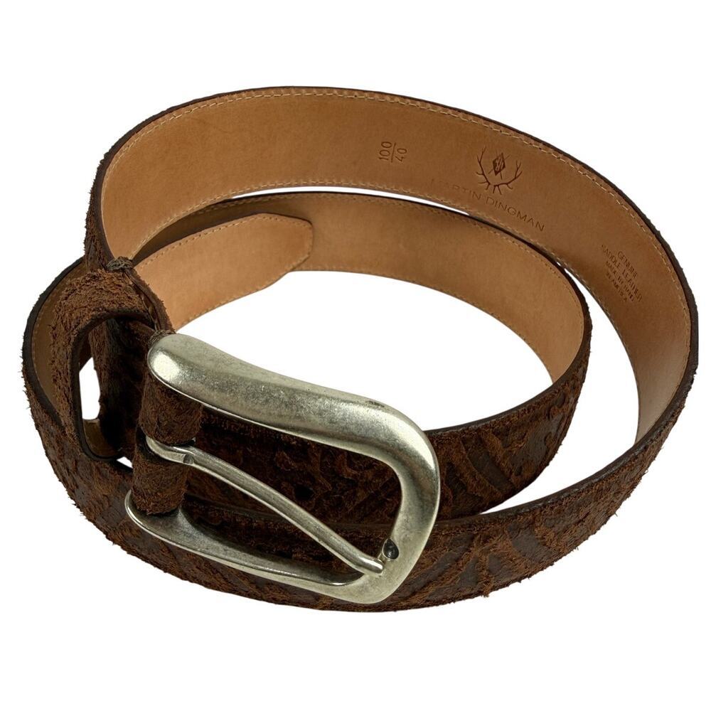 Stylish Martin Dingman Men's Brown Saddle Leather Belt - Size 100/40